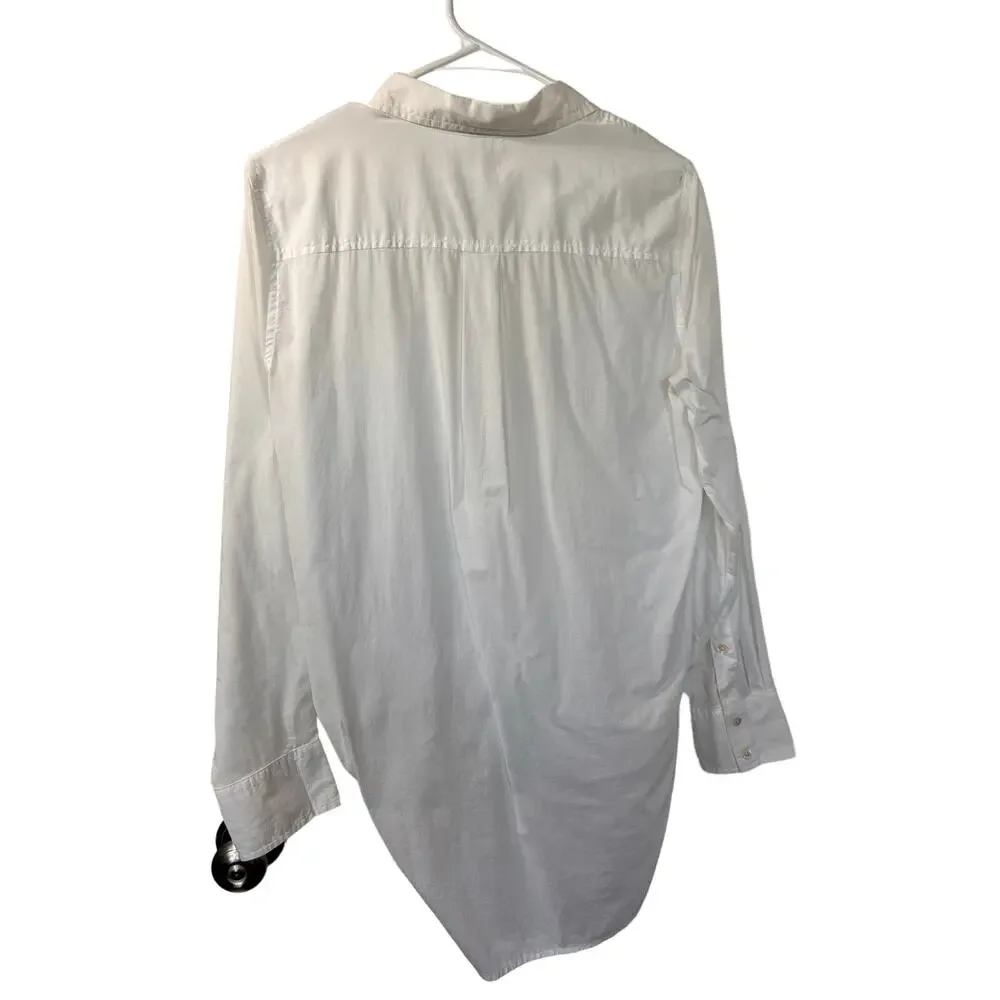NWT J. Crew Women's Front Knot Button-Up‎ Blouse Top Minimalist White Size Small